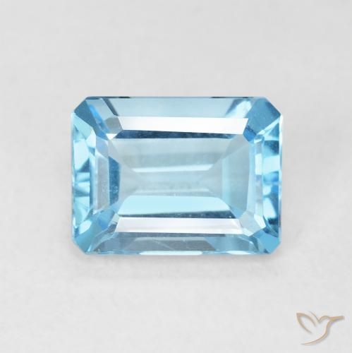 1.79ct Natural Azul Suíço Topázio, Corte Esmeralda, VVS
