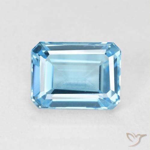 2.13ct Natural Azul Suíço Topázio, Corte Esmeralda, VVS