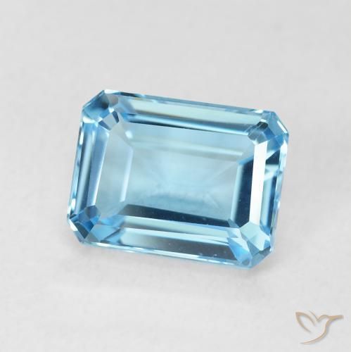 Topázio Azul Suíço Natural 2.13ct, Corte Octógono / Esmeralda, VVS