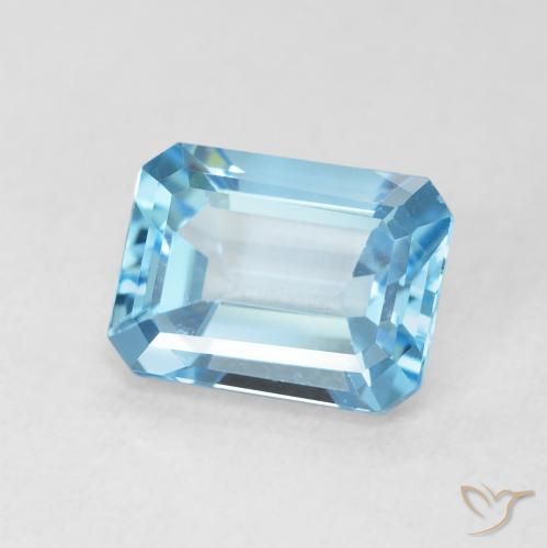 Topázio Céu azul Natural 1.88ct, Corte Octógono / Esmeralda, VVS