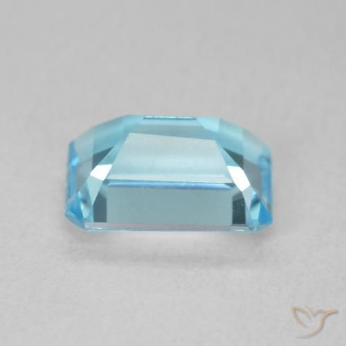 Topázio Bebê azul Natural 1.80ct, Corte Octógono / Esmeralda, VVS