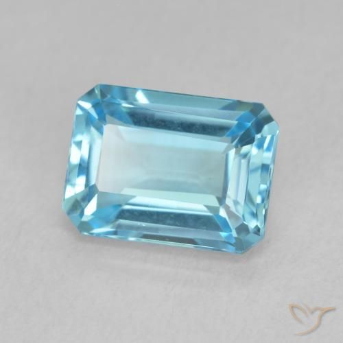 Topázio Azul Suíço Natural 1.85ct, Corte Octógono / Esmeralda, VVS