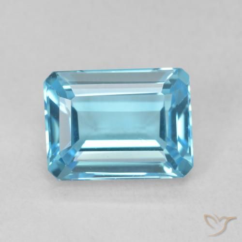 2.06ct Natural Azul Suíço Topázio, Corte Esmeralda, VVS