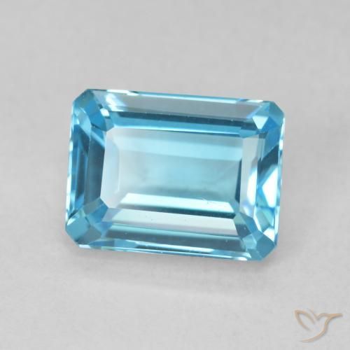 Topázio Azul Suíço Natural 2.06ct, Corte Octógono / Esmeralda, VVS