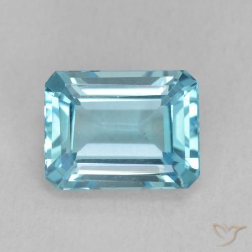 1.92ct Natural Azul Suíço Topázio, Corte Esmeralda, VVS