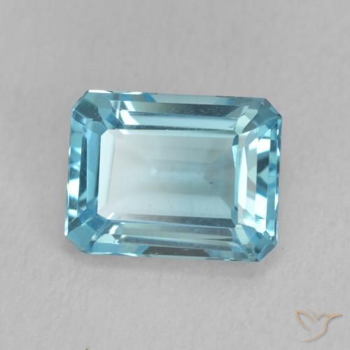 Topázio Azul Suíço Natural 1.92ct, Corte Octógono / Esmeralda, VVS