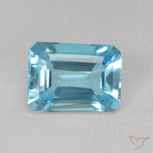 1.91ct Natural Azul Suíço Topázio, Corte Esmeralda, VVS
