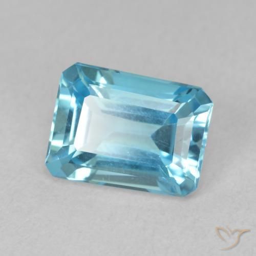 Topázio Azul Suíço Natural 1.91ct, Corte Octógono / Esmeralda, VVS