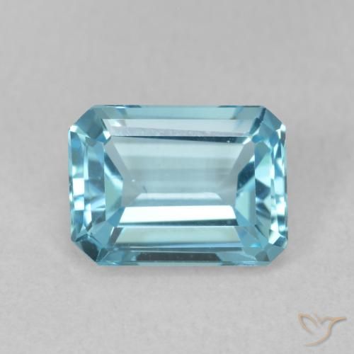 1.86ct Natural Azul Suíço Topázio, Corte Esmeralda, VVS