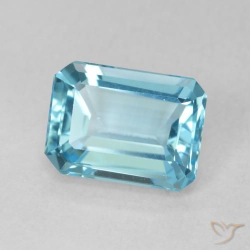 Topázio Azul Suíço Natural 1.86ct, Corte Octógono / Esmeralda, VVS