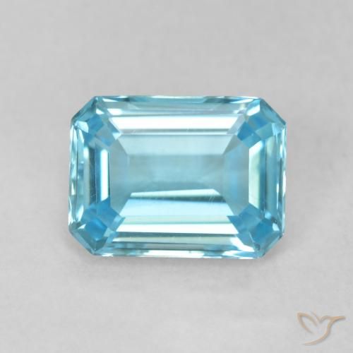 1.82ct Natural Céu azul Topázio, Corte Esmeralda, VVS