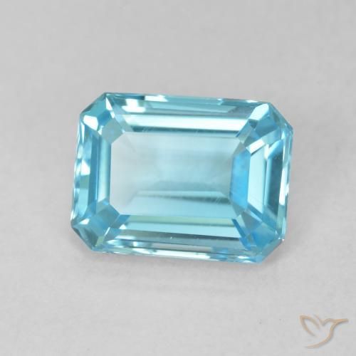 Topázio Céu azul Natural 1.82ct, Corte Octógono / Esmeralda, VVS