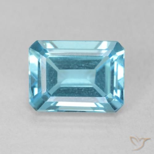 2.15ct Natural Azul Maya Profundo Topázio, Corte Esmeralda, VVS