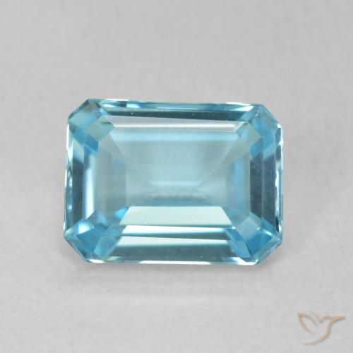 1.87ct Natural Bebê azul Topázio, Corte Esmeralda, VVS