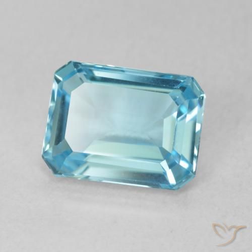 Topázio Bebê azul Natural 1.87ct, Corte Octógono / Esmeralda, VVS