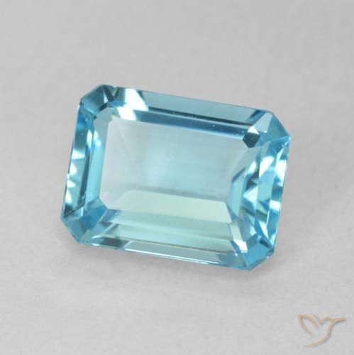 Topázio Azul Suíço Natural 1.99ct, Corte Octógono / Esmeralda, VVS