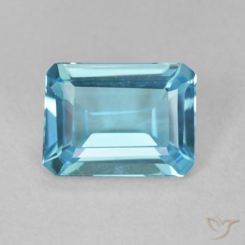 1.65ct Natural Azul Suíço Topázio, Corte Esmeralda, VVS