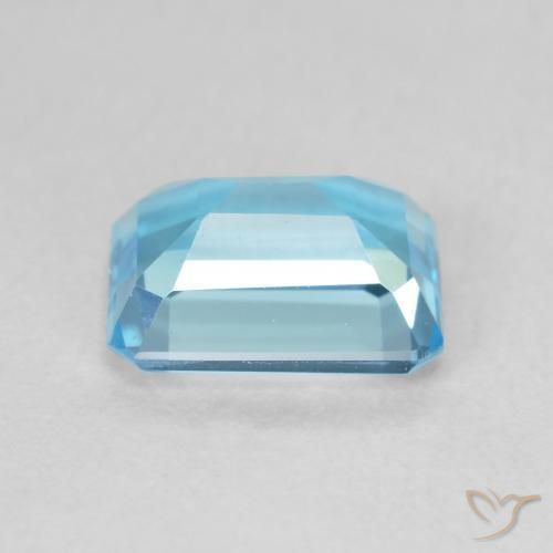 Topázio Azul Suíço Natural 2.00ct, Corte Octógono / Esmeralda, VVS