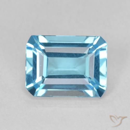 1.94ct Natural Azul Suíço Topázio, Corte Esmeralda, VVS