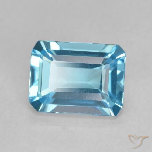 Topázio Azul Suíço Natural 1.94ct, Corte Octógono / Esmeralda, VVS