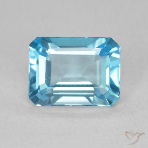 1.92ct Natural Azul Suíço Topázio, Corte Esmeralda, VVS
