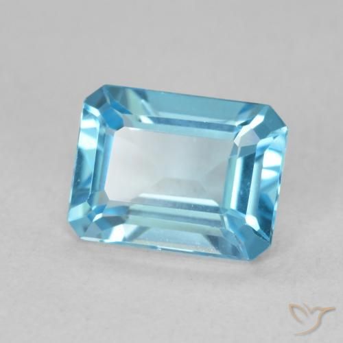 Topázio Azul Suíço Natural 1.92ct, Corte Octógono / Esmeralda, VVS