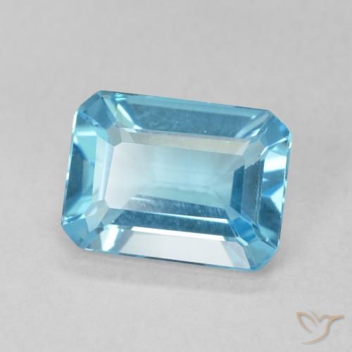 Topázio Azul Suíço Natural 1.68ct, Corte Octógono / Esmeralda, VVS