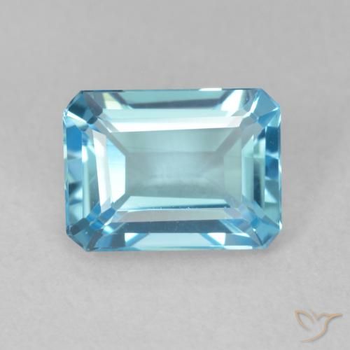 1.88ct Natural Azul Suíço Topázio, Corte Esmeralda, VVS