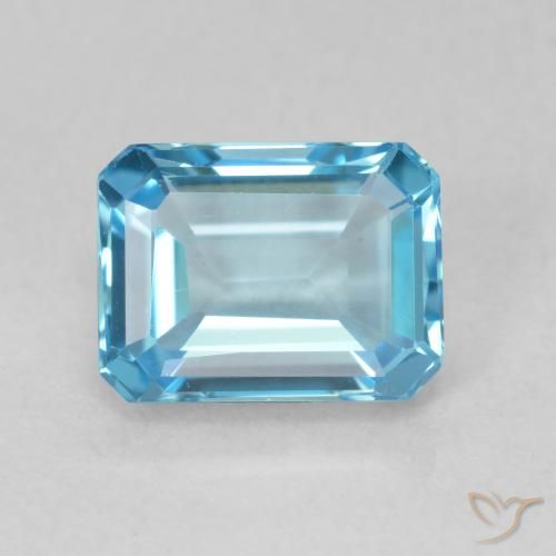 2.03ct Natural Azul Suíço Topázio, Corte Esmeralda, VVS