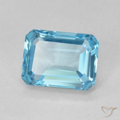 Topázio Azul Suíço Natural 2.03ct, Corte Octógono / Esmeralda, VVS