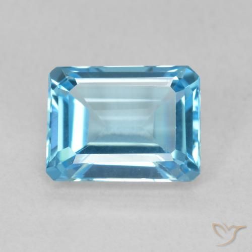 2.15ct Natural Azul Suíço Topázio, Corte Esmeralda, VVS