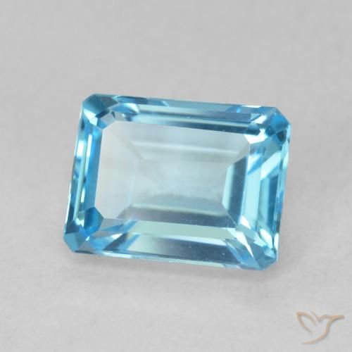 Topázio Azul Suíço Natural 2.15ct, Corte Octógono / Esmeralda, VVS