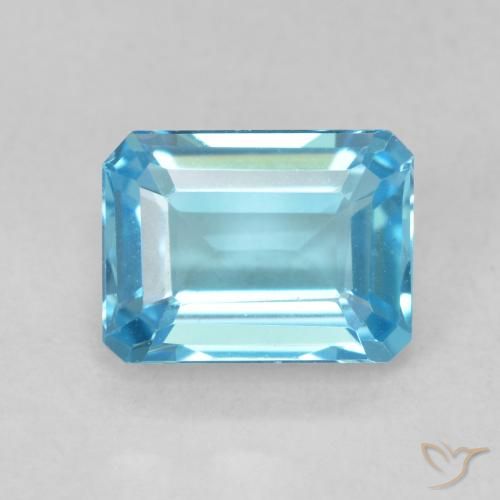 2.03ct Natural Azul Suíço Topázio, Corte Esmeralda, VVS