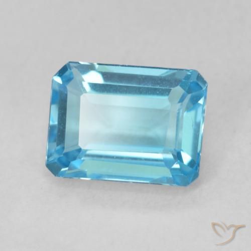 Topázio Azul Suíço Natural 2.03ct, Corte Octógono / Esmeralda, VVS