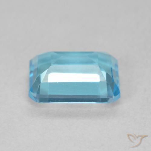 Topázio Azul Suíço Natural 2.03ct, Corte Octógono / Esmeralda, VVS