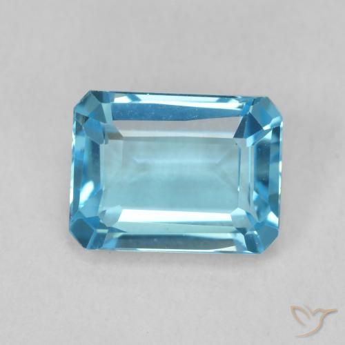 1.93ct Natural Azul Suíço Topázio, Corte Esmeralda, VVS