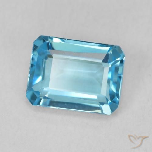 Topázio Azul Suíço Natural 1.93ct, Corte Octógono / Esmeralda, VVS