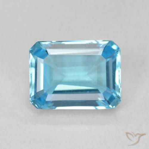 1.96ct Natural Azul Suíço Topázio, Corte Esmeralda, VVS