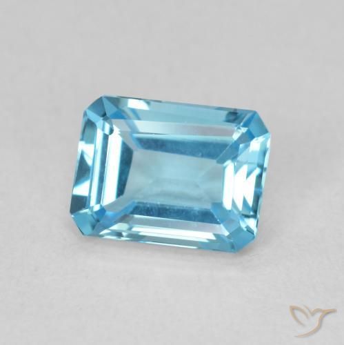 Topázio Azul Suíço Natural 1.81ct, Corte Octógono / Esmeralda, VVS