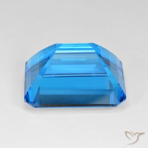 Topázio Azul Suíço Profundo Natural 60.43ct, Corte Octógono / Esmeralda, IF