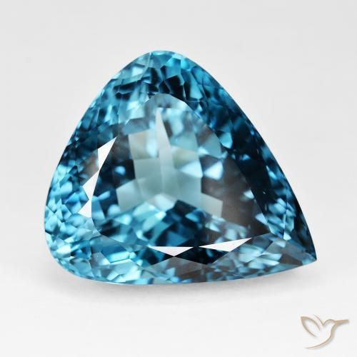 Topázio Londres Azul Natural 95.69ct, Formato de pêra, IF