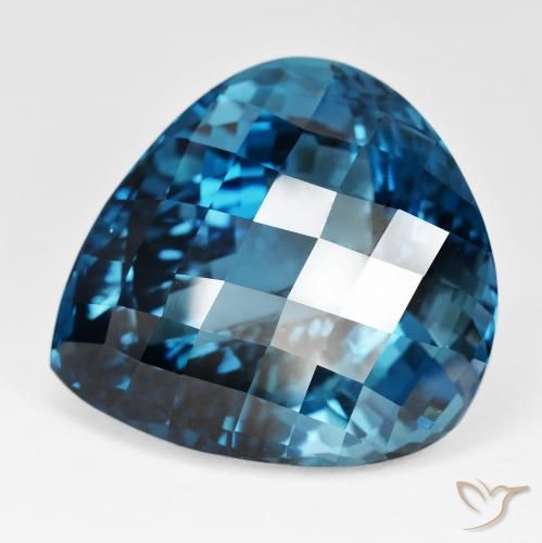 151.24ct Natural Londres Azul Topázio, Formato de pêra, IF