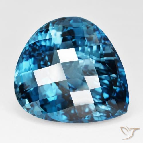Topázio Londres Azul Natural 151.24ct, Formato de pêra, IF