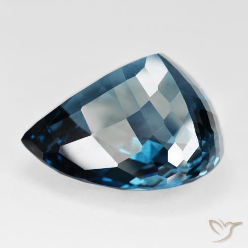 Topázio Londres Azul Natural 151.24ct, Formato de pêra, IF