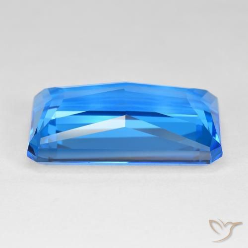 Topázio Azul Suíço Profundo Natural 51.23ct, Corte Octógono / Esmeralda, IF