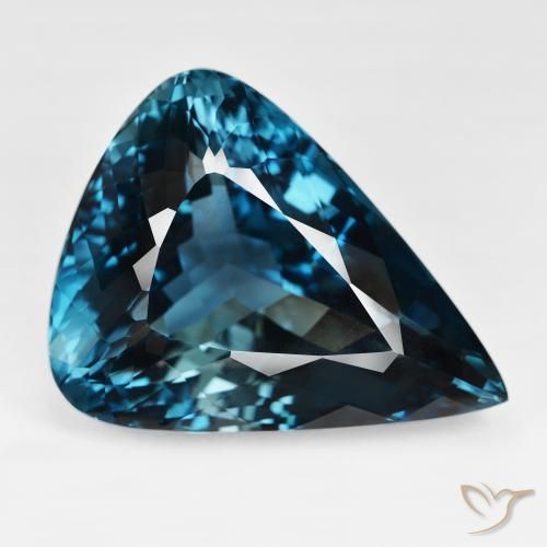 158.20ct Natural Londres Azul Topázio, Formato de pêra, IF