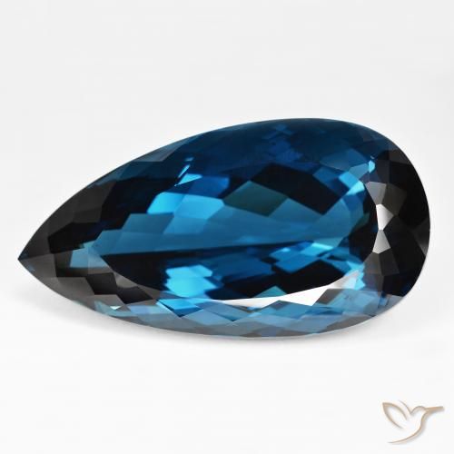 205.95ct Natural Londres Azul Topázio, Formato de pêra, IF