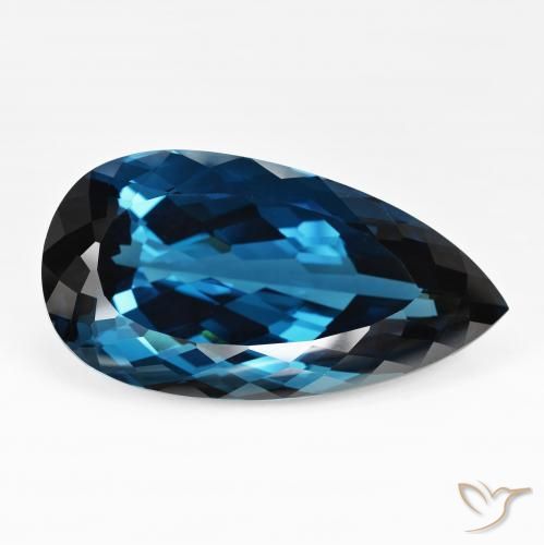 Topázio Londres Azul Natural 205.95ct, Formato de pêra, IF