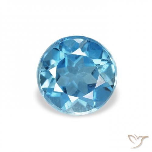 0.88ct Natural Londres Azul Topázio, Redondo, VS
