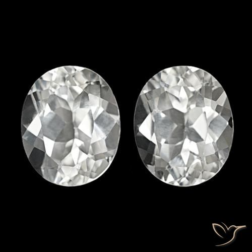 Pedras preciosas de Topázio branco quente natural de 11.87 ct, Corte Oval, VVS-VS
